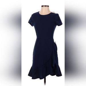 The Vanity Room crepe ruffle blue dress